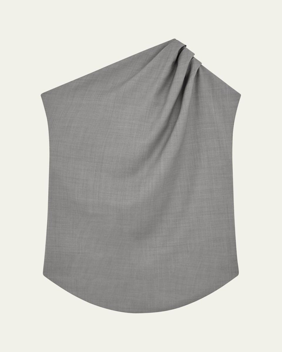 Lyra Draped Wool Blouse